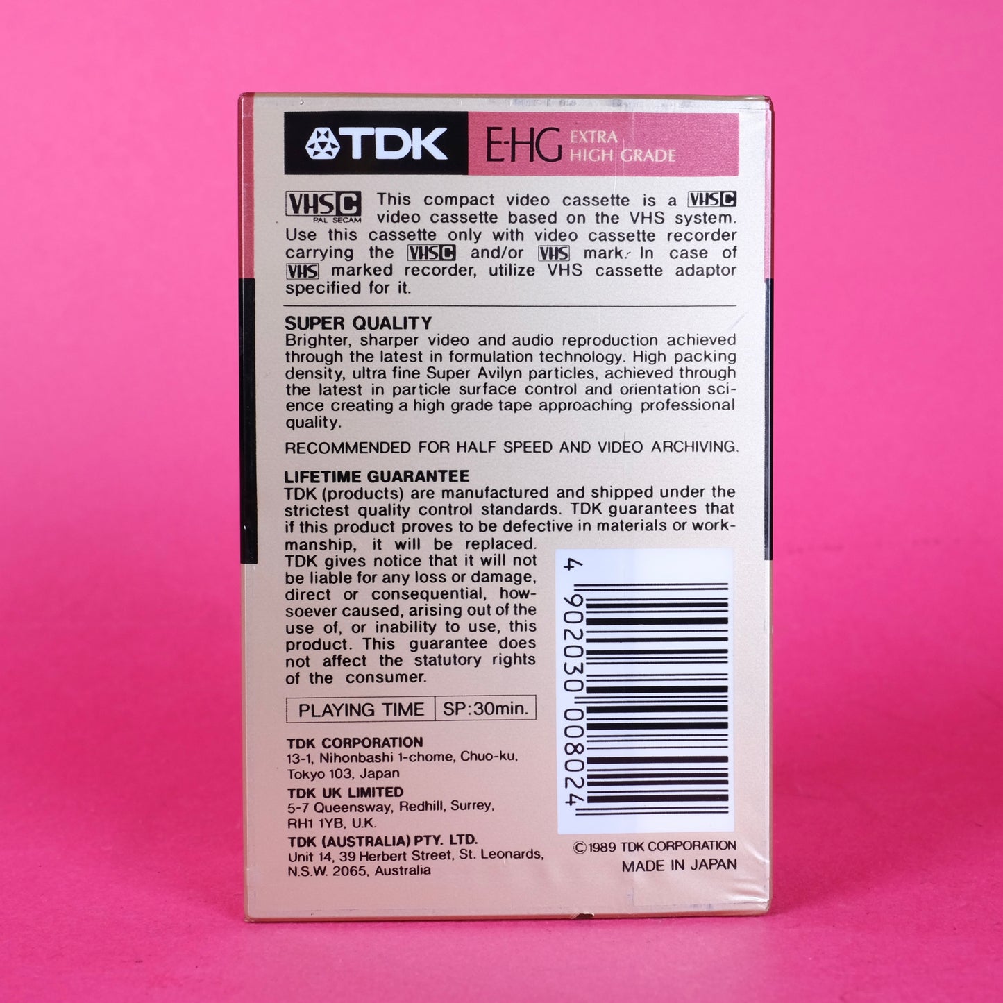 TDK EC-30 VHS-C cassette NOS