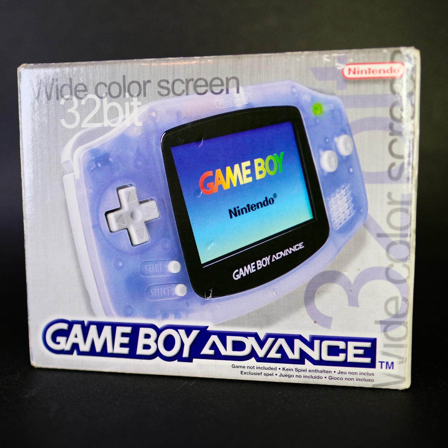 Nintendo Gameboy advance clear purple, original non modified example, Boxed