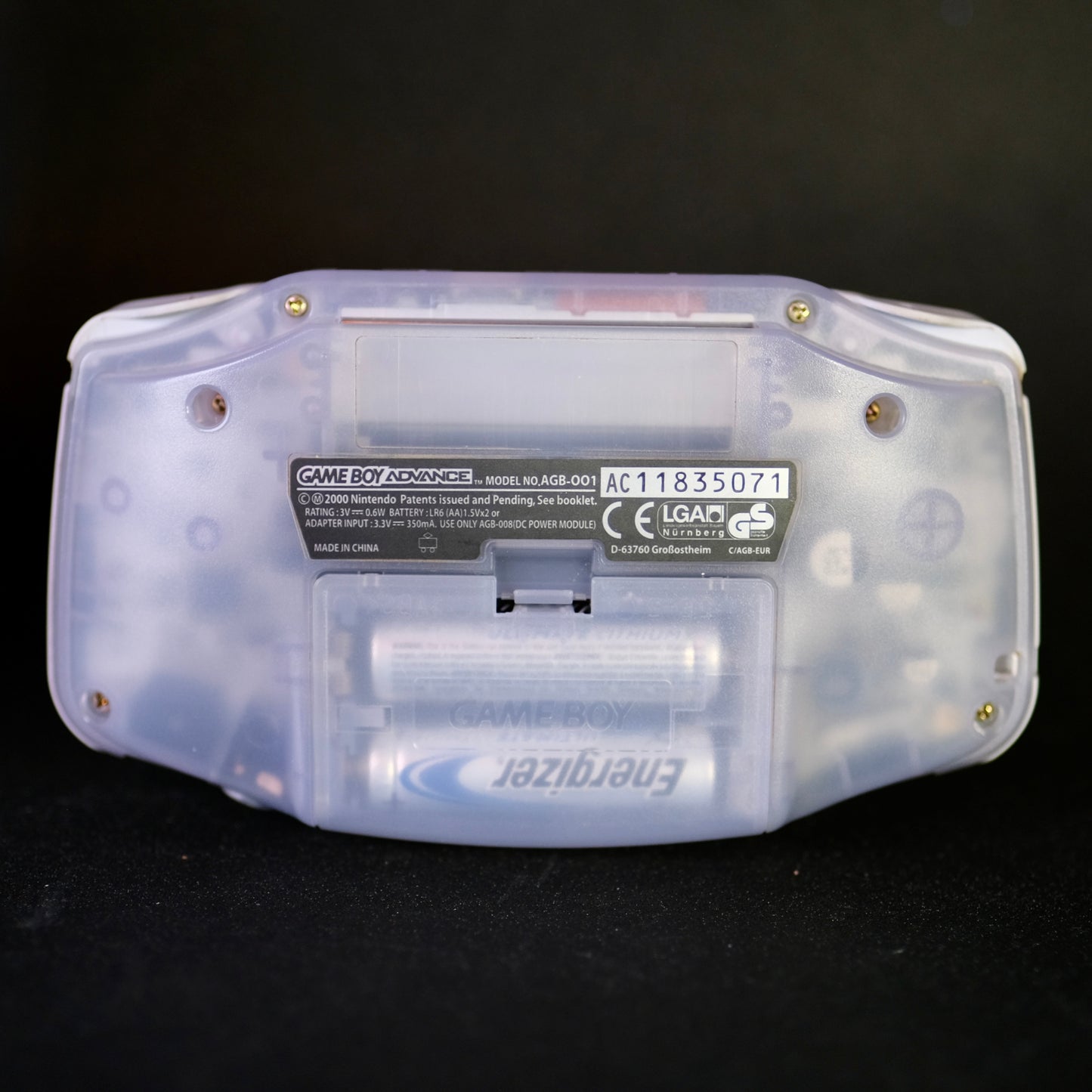 Nintendo Gameboy advance clear purple, original non modified example, Boxed