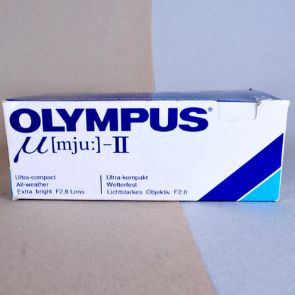 Olympus mju ii “stylus epic” black, fair condition film tested boxed