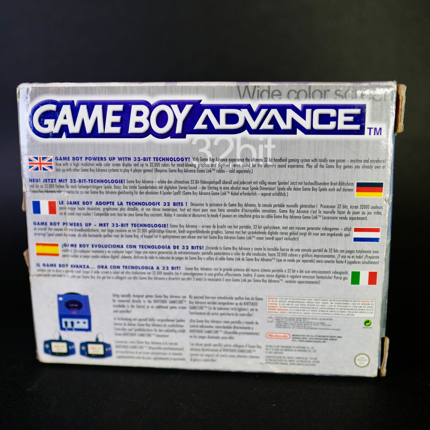 Nintendo Gameboy advance clear purple, original non modified example, Boxed