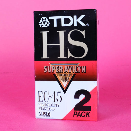 TDK HS EC-45 VHS-C cassette NOS two pack