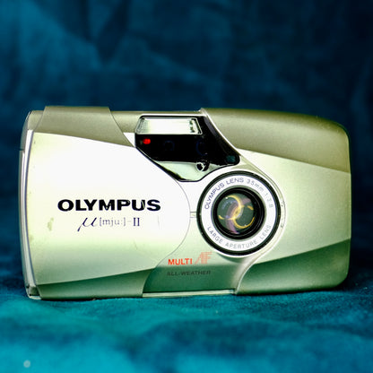 Olympus mju ii “stylus epic” Gold, well used condition film tested