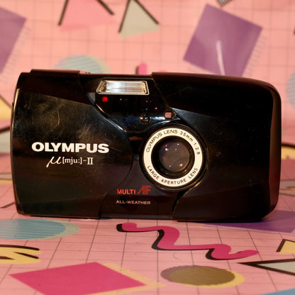 Olympus mju ii “stylus epic” black, well used condition film tested